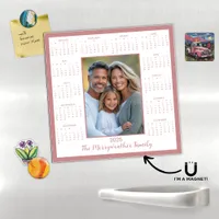 2025 Rose Pink Photo Calendar Holiday Card