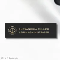 Legal Scales of Justice Name Tag