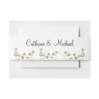 Elegant Timeless Soft Gold Floral Minimalism Invitation Belly Band