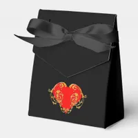 Bold Romantic Valentine Red Goth Heart Favor Boxes