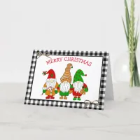 Festive Whimsical Gnomes Merry Christmas Card