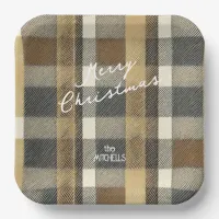 Earth Tones Gold Christmas Pattern#7 ID1009 Paper Plates