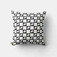 Black and White Checkered Chefs Hat Foodie Throw Pillow