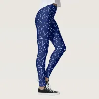 Wishbone Navy Blue and White Lucky Charm Leggings