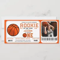 Basketball First Birthday Party Ticket Invitation