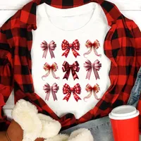 Red Bows Coquette Christmas Tri-Blend Shirt