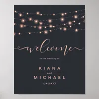 Modern String Lights Wedding  Rose Gold ID585 Poster