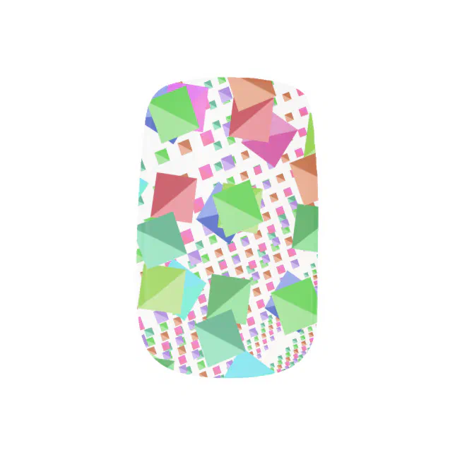 multicolored polygons minx nail art