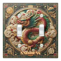 Year of the Dragon 2024 Traditional Ceramic Tile Light Switch Cover