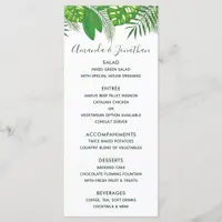 Watercolor Hawaiian Aloha Luau Wedding Menu