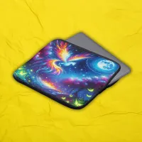 Colorful Neon Phoenix with Night Sky | Laptop Sleeve