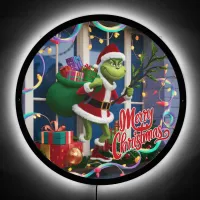 The Grinch stealing Christmas gifts at night LED Sign