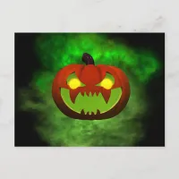 Spooky Evil HalloweenPumpkin Postcard