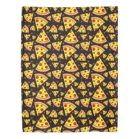 Boys Bedroom Pizza Slice Patterned Black Duvet Cover