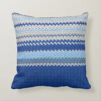 Pillow - Crochet pattern - blue stripes