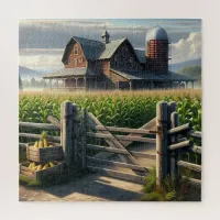Rustic Farm House with a Cornfield Ai Art Jigsaw Puzzle