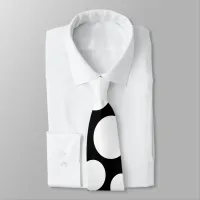 Random White Circles on Black Neck Tie