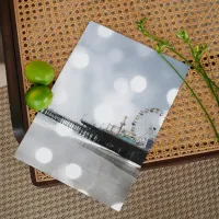 Santa Monica Pier - Grey Sparkles Photo Edit Card