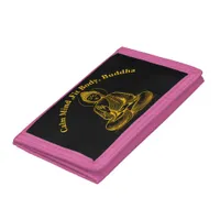 Gold Looking Buddha Statue Radiating Tranquility Trifold Wallet