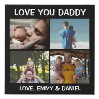 Personalized Love You Daddy Photo  Faux Canvas Print