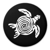 Black and White Sea Turtle Tropical Ceramic Knob