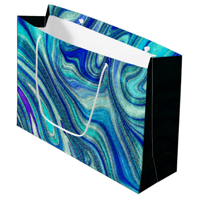 Elegant Aquamarine Paua Rainbow Shell Inspired Large Gift Bag