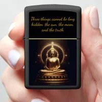 Moonlit Golden Buddha. AI art Zippo Lighter