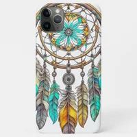 Teal Dreamcatcher Mystical Boho Feathers and Beads iPhone 11 Pro Max Case