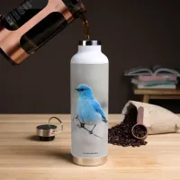 Beautiful Mountain Bluebird at the Beach Water Bottle