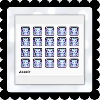 Cute Kids Holographic White Tiger | Square Sticker