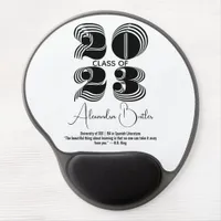 Class of 2023 Black Modern Typogaphy BA Graduation Gel Mouse Pad