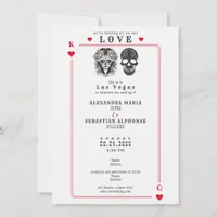 Playing Cards Sugar Skull Vegas Wedding Invitation