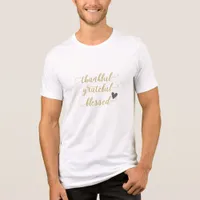 thankful grateful blessed thanksgiving holiday Tri-Blend shirt