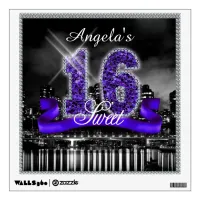 City Lights Sweet Sixteen Purple ID119 Wall Sticker