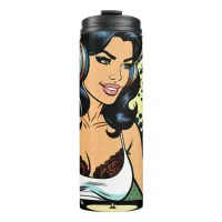 Pretty Pop Art Deejay Jamming Thermal Tumbler