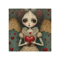 Adorable Gothic Valentine Doll Wood Wall Art