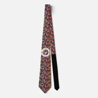 Personalized Interlocking Circular Pattern Neck Tie