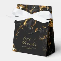 Marble Glitter Wedding Black Gold ID644 Favor Boxes