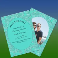 Daisies Turquoise Save the Date & Photo Card