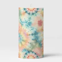 Tie Dye Print Pillar Candle