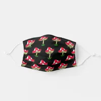 Thumbnail for Black and Red Cute Hand Drawn Mushrooms Adult Cloth Face Mask