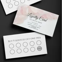 Pink Rose Quartz Stones Salon Spa  Loyalty Card