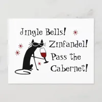 Jingle Bells Funny Christmas Wine Quote Postcard