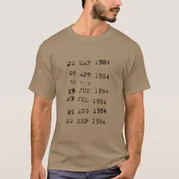 Library Stamps Date Due 1984 T-Shirt