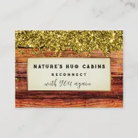 *~* AP49  Glitter Rustic Bleached Old Wood QR Business Card