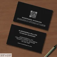 QR Code Black and White Business Card