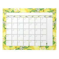 Summer Lemon Blossom Monthly Planner Calendar Notepad