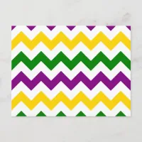 Mardi Gras Chevron Pattern Postcard