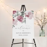 Bridal Shower Welcome Sign Soft Dusty Rose Floral