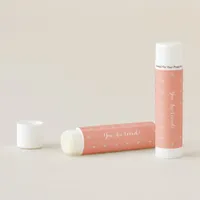 Elegant Lace and Pearls Salmon Label Lip Balm